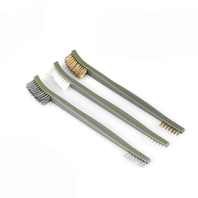 3Pcs/Set Car Cleaning Double End Cleaning Brush Set Brass Steel Nylon Wire Brush Kit Auto Wash Detail Dust Cleaning Brush