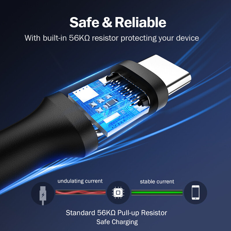 Ugreen USB tipo C para Xiaomi Redmi Note USB-C Cable para Samsung S9 rápido de carga de Cable USB-C cable de carga para teléfono