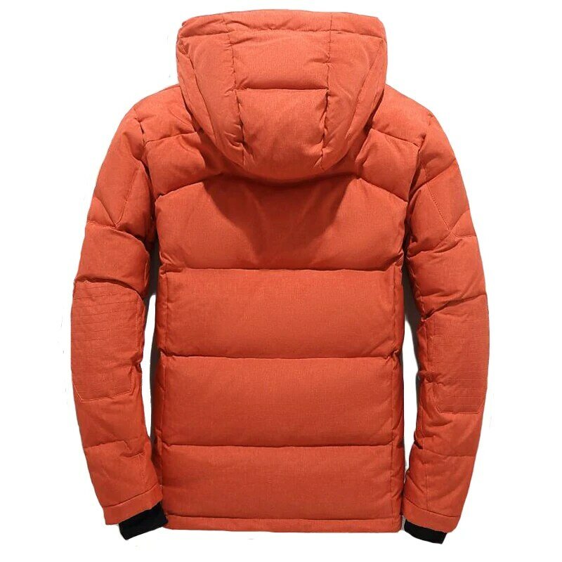 Para baixo jaqueta masculina inverno parkas men-20 graus pato branco para baixo jaqueta com capuz ao ar livre grosso quente acolchoado casaco de neve oversize M-4XL