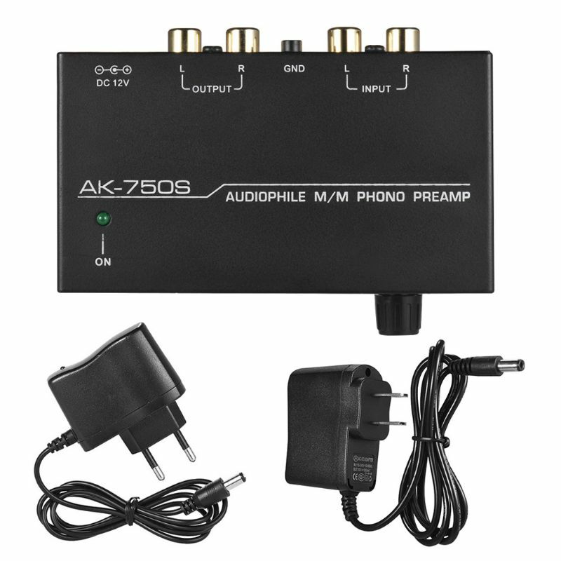 Ak-750S audiophile m/m phono pré-amplificador amplificador eua/ue plug adaptador