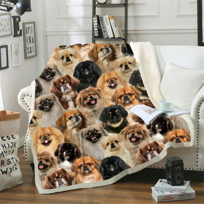 You Will Have A Bunch Of Pomeranians Blanket 3D Printed Fleece Blanket on Bed Home Textiles Dreamlike