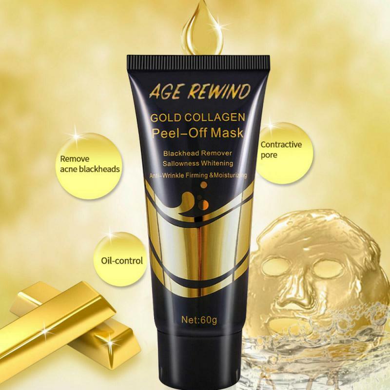 Máscara facial de colágeno e ouro 24k, máscara anti-envelhecimento para encolher poros, remove acne, rugas, clareamento, levantamento, lágrima, cuidados com a pele