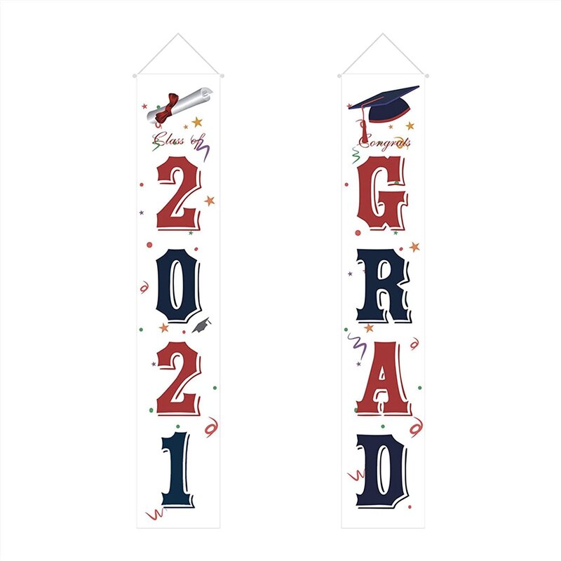 Graduation Porch Sign Class of 2021 Congrats Grad Hanging Banner Graduation Party Decorations Graduation Party Supplies