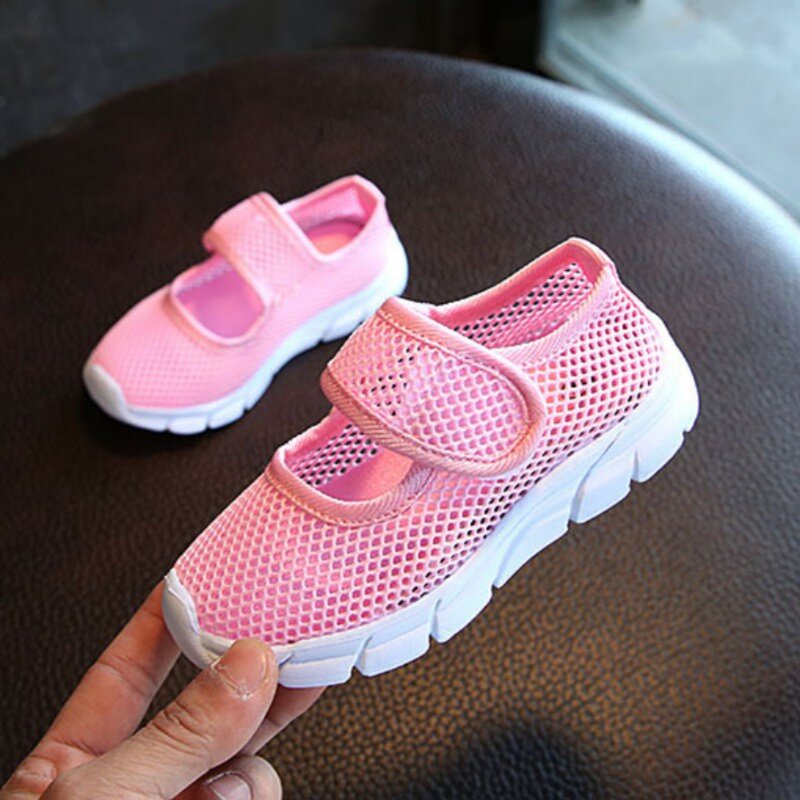 3-7y crianças meninas tênis casuais crianças sapatos toddle respirável malha doces cor único pano líquido sapatos esportivos