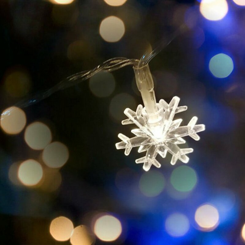 1/3m natal presente string luzes de fadas floco de neve led guirlanda para feliz natal presentes de ano novo decorações de natal para casa