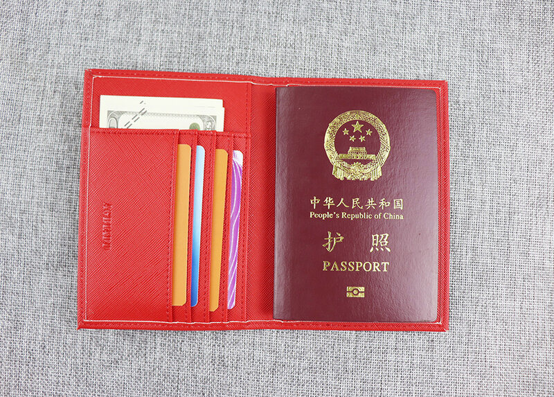 女性男性旅行パスポートホルダーカバーpuレザーidカードチケットオーガナイザー612-60固体パスポートカバー旅行ドキュメントケース