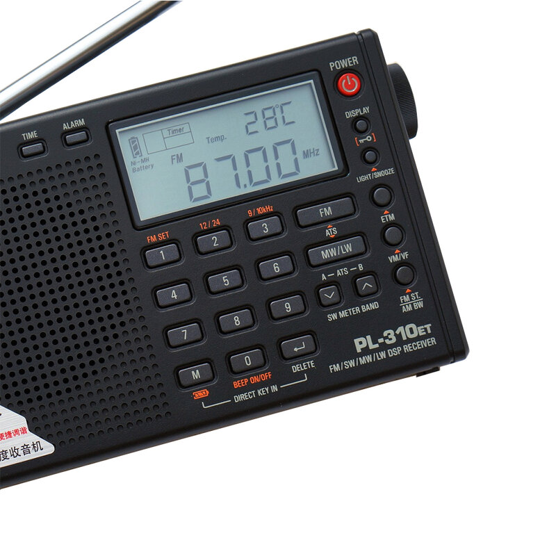 Tecsun-demodulador Digital PL-310ET, Radio Estéreo Portátil FM/AM/SW/LW, para usuario inglés y ruso