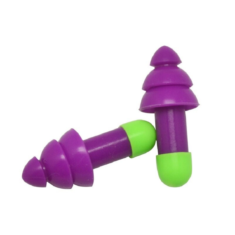 Three-layer Christmas Tree-shaped Silicone Earbuds with Handle Waterproof and Noise-proof