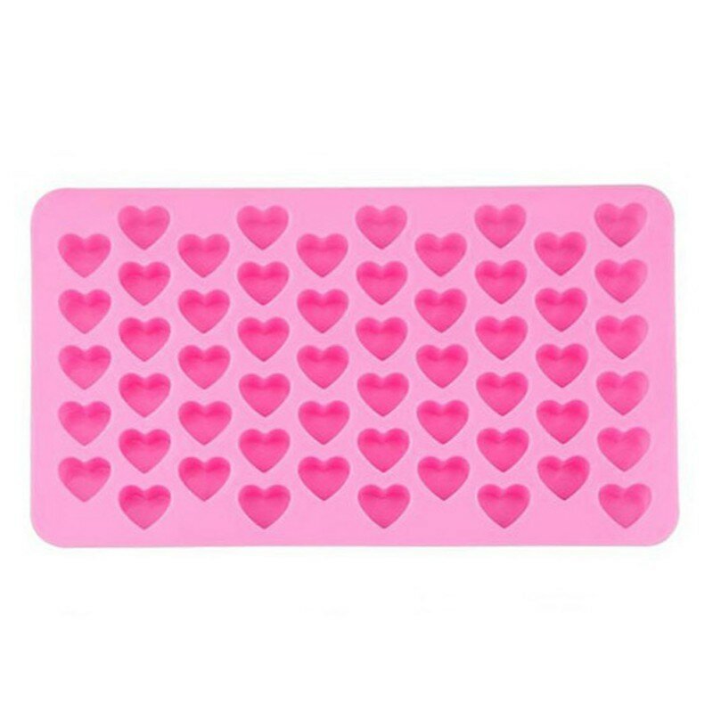 DIY Heart Shaped 3D Silicon Chocolate Jelly Candy Cake Bakeware Mold 55 Holes Pastry Bar Ice Block Soap Mould Baking Tools
