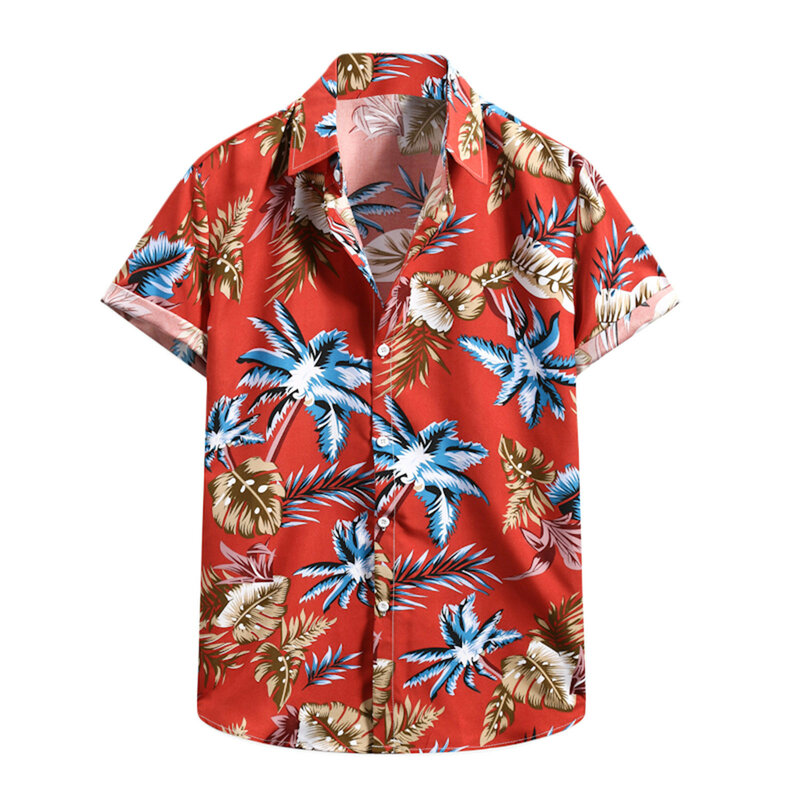 61 # Высокое качество Мужские рубашки, летняя модная мужская майка на каждый день в гавайском стиле и шорты с цветочным принтом, футболка с ко...