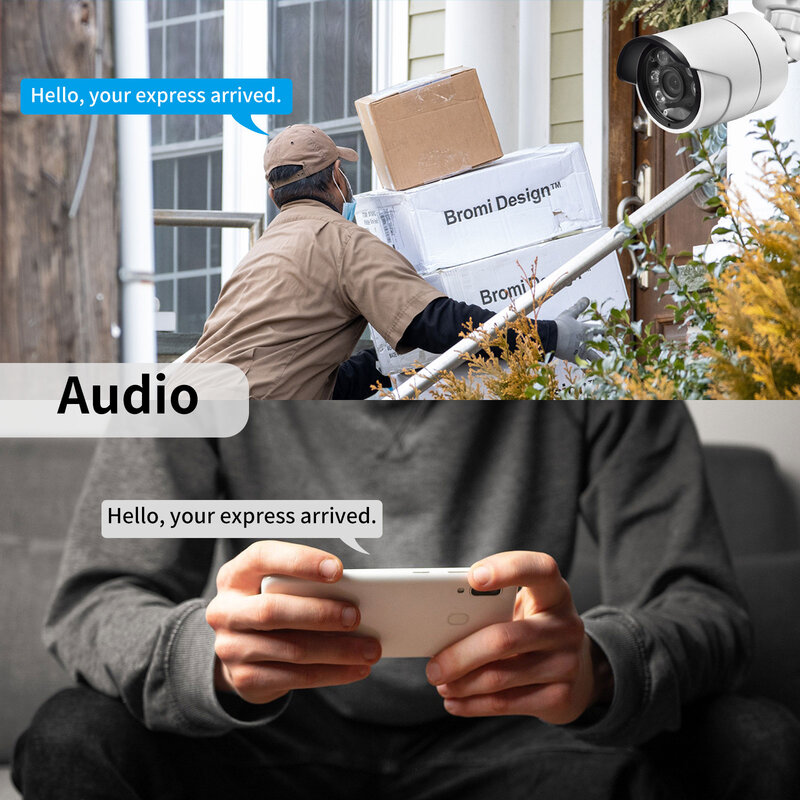 Gadinan 4K Ultra HD 8MP 16CH Kamera Keamanan CCTV Sistem Warna Penglihatan Malam Luar Ruangan H.265 AI Kit Pengawasan Deteksi Gerakan