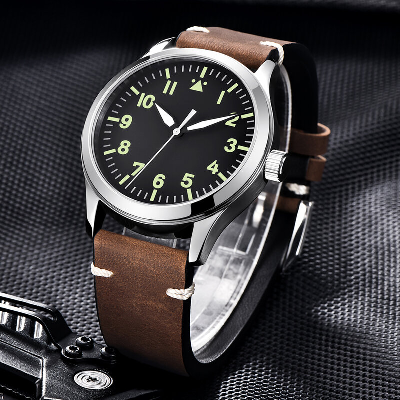 Corgeut-Reloj de pulsera automático de nailon para hombre, diseño deportivo de cronógrafo de marca de lujo, mecánico, de cuero