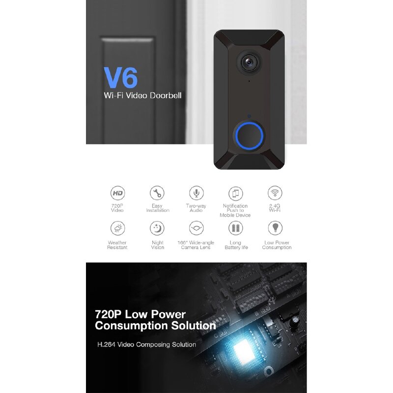 WIFI Doorbell Smart IP Video Intercom Video Door Phone Bell Camera Wireless Security House Bell Secu