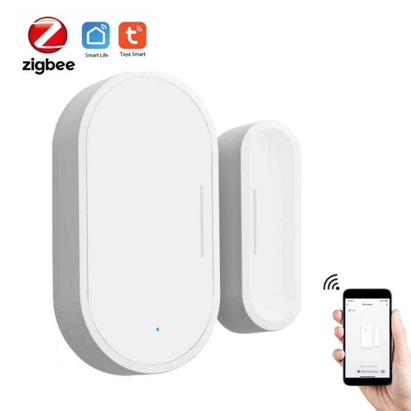 Sensor da porta zigbee porta janela sensor de entrada aberta alarmes de segurança inteligente compatível com alexa google sem hub necessário controle app
