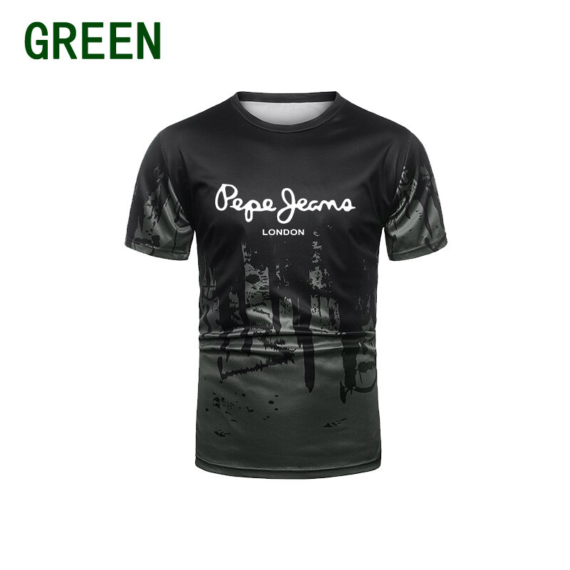 Männer Pepe Druck T-shirts Sommer Casual Camouflage Oansatz T Jugend Jersey Kurzarm Sport Gym Tops Übergroßen Shirt
