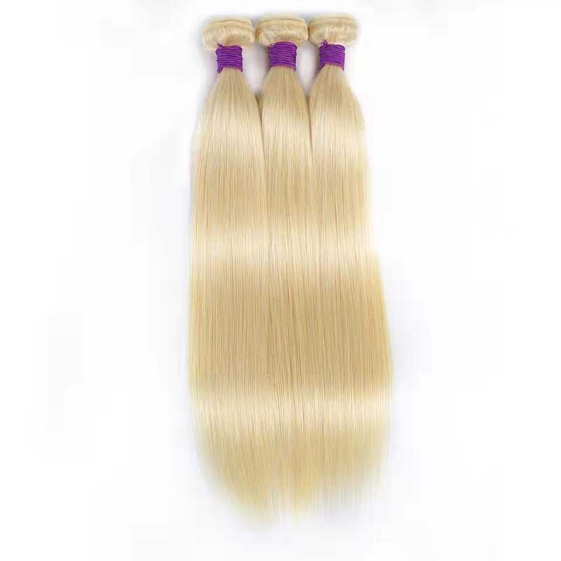 613 блонд прямые пряди бразильские пучки волос 1/3/4 пучок 100% человеческие волосы для женщин Remy наращивание волос Роза королева красота