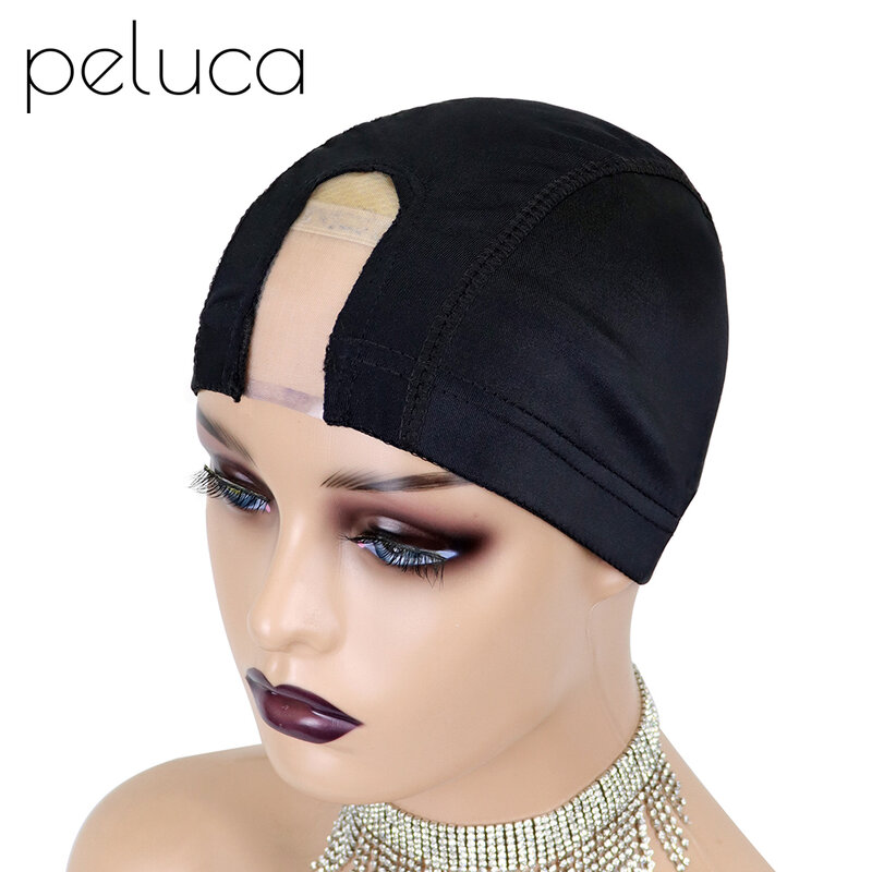 Peluca 3個黒ドームコーンローかつらキャップ簡単sew伸縮性ウィービングキャップ弾性ナイロン通気性メッシュネットヘアネット