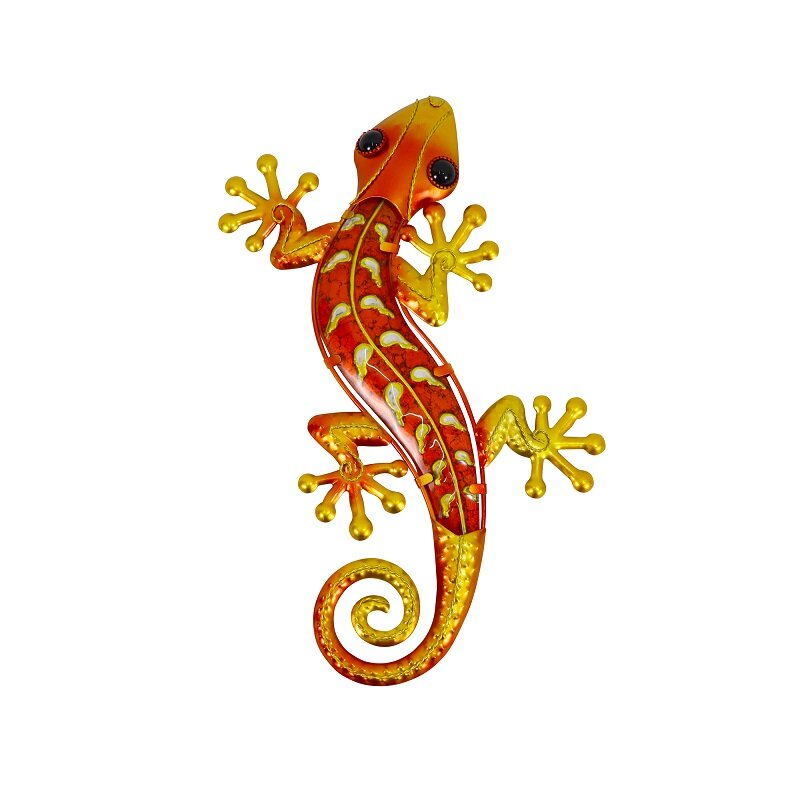 Home Decor Metal Gecko Wall for Garden Decoration Outdoor Statues Sculptures and Animales Jardin Yard