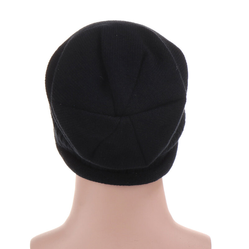 1 pz cappello berretti Casual per uomo donna caldo solido lavorato a maglia lana orlo cappello invernale moda solido cappello Hip-hop berretto berretto Unisex