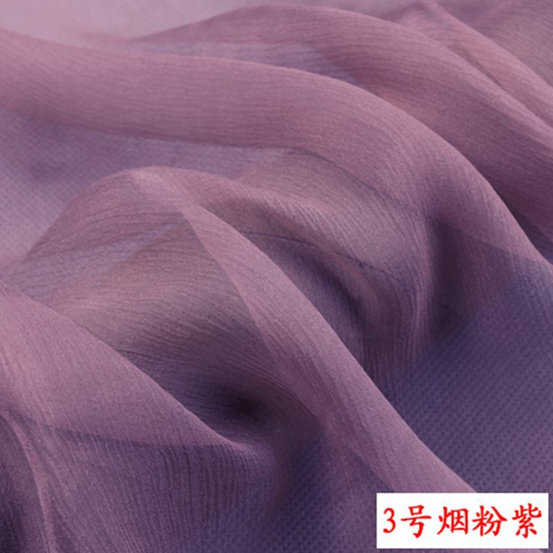Тонкая широкая шелковая жоржеттная шелковая юбка в стиле Хань, ткань для одежды ручной работы «сделай сам», ткань для шитья, прозрачная ткань