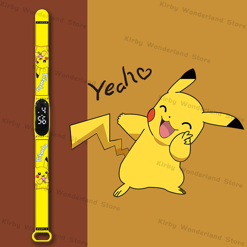 Montre-Bracelet Pokemon Pikachu, animal, LED, étanche, numérique, électronique, jouet pour enfants, cadeau de noël