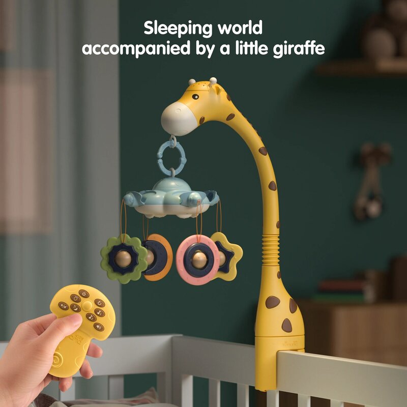 Bébé hochets berceau Mobiles support de jouet rotatif 360 ° Rotation flexible Mobile nouveau-né berceau boîte à musique Projection infantile bébé jouet