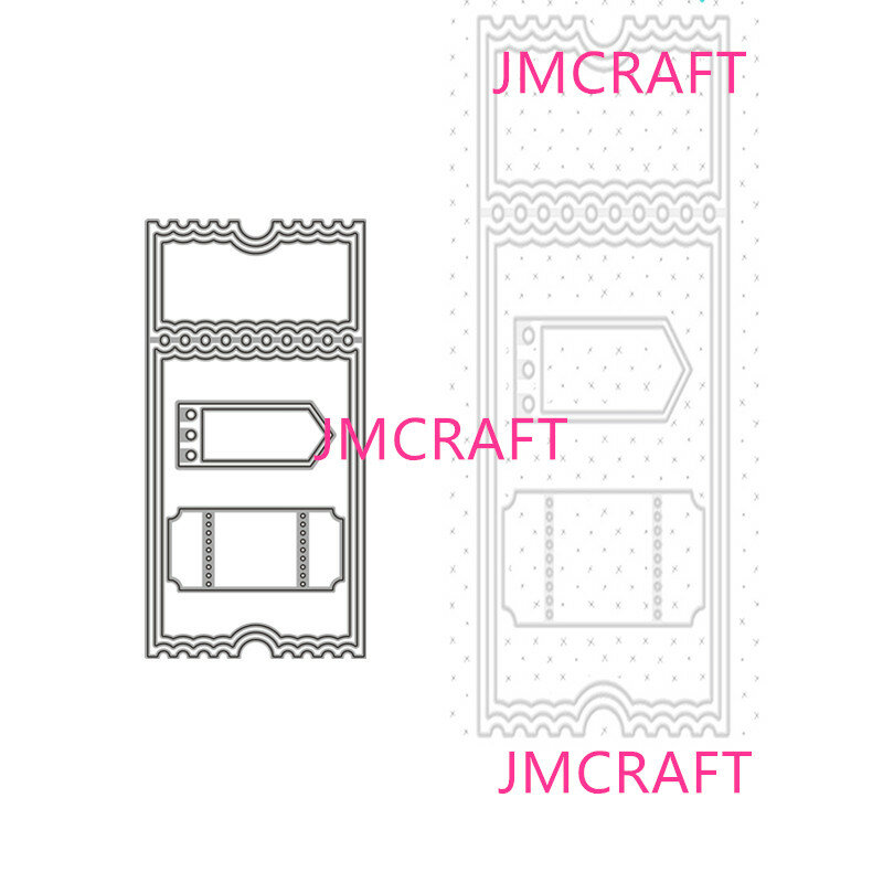 Jmcraft美しいレースボーダー吊りカード #4金属切削ディースクラップブック手作り紙クラフト金属鋼テンプレート