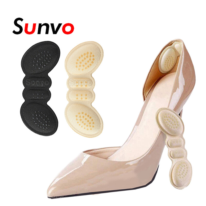 Protetor de calcanhar para mulheres, almofada adesiva para proteção de calcanhar, redutor de tamanho para alívio da dor no pé, almofada adesiva para sapato