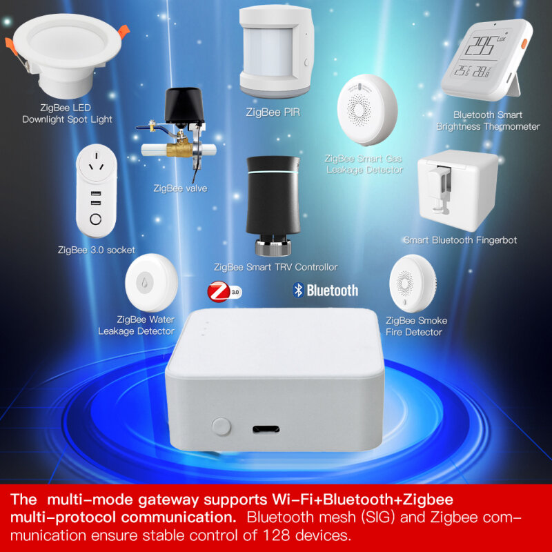ZigBee – passerelle multimode Tuya, Hub pour maison connectée, WiFi + Bluetooth + Zigbee, application Smart life, télécommande