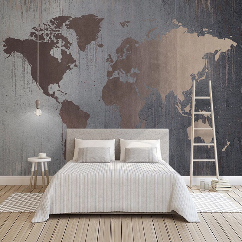 Papel tapiz de pared 3D, personalizado, cualquier tamaño, Retro, mapa del mundo Gran Mural, impermeable, pintura en lienzo, decoración del hogar