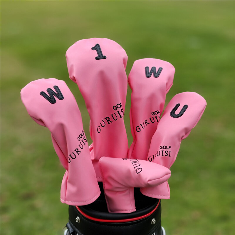 Einfache Golf Club Headcover Woods Fahrer Fairway Hybrid Klinge Putter Abdeckung PU Leder Kopf Abdeckungen Set Protector Golf Zubehör