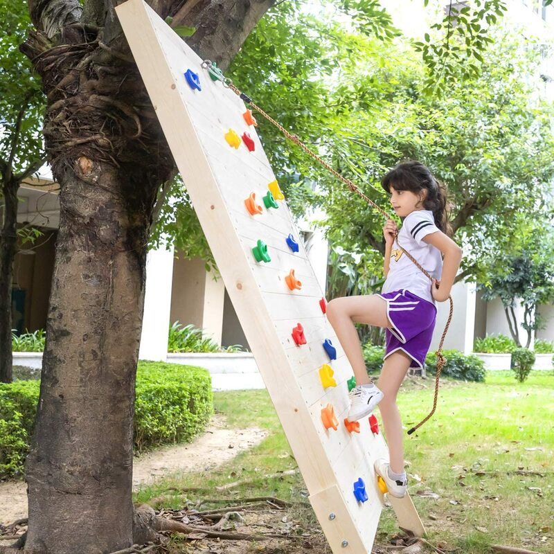Bingkai Mendaki Warna Campuran Panjat Tebing Dinding Batu Kaki Tangan Memegang Pegangan Kit Perangkat Keras Anak-anak Aksesoris Mendaki