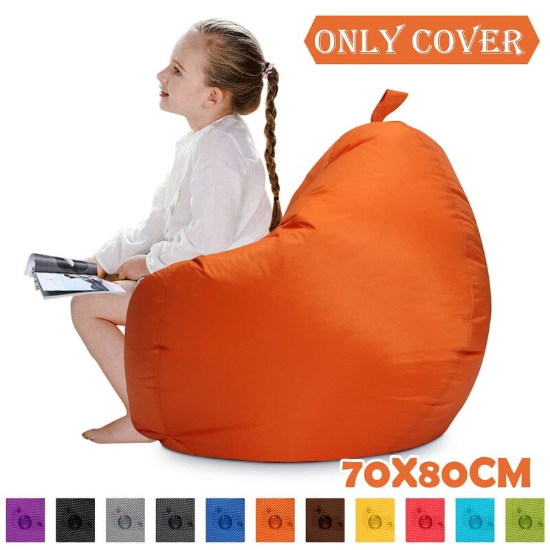 Lazy BeanBag Sofas Cover Chair No Filler 420D Oxford Waterproof Lounger Seat Bean Bag Pouf Puff Couch Tatami Living Room 70x80cm