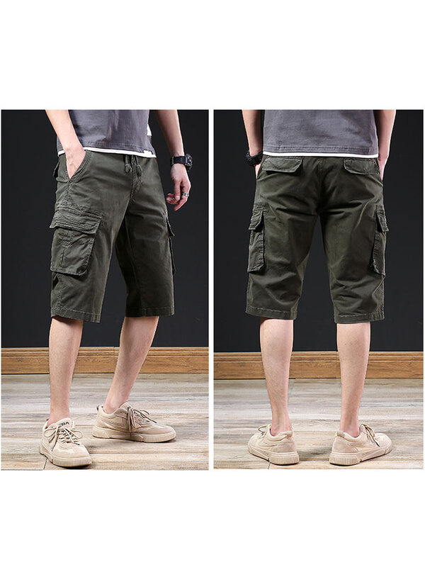 Pantaloncini leggeri da esterno Casual in cotone con coulisse in vita elastica pantaloni Cargo moda Multi tasche di alta qualità