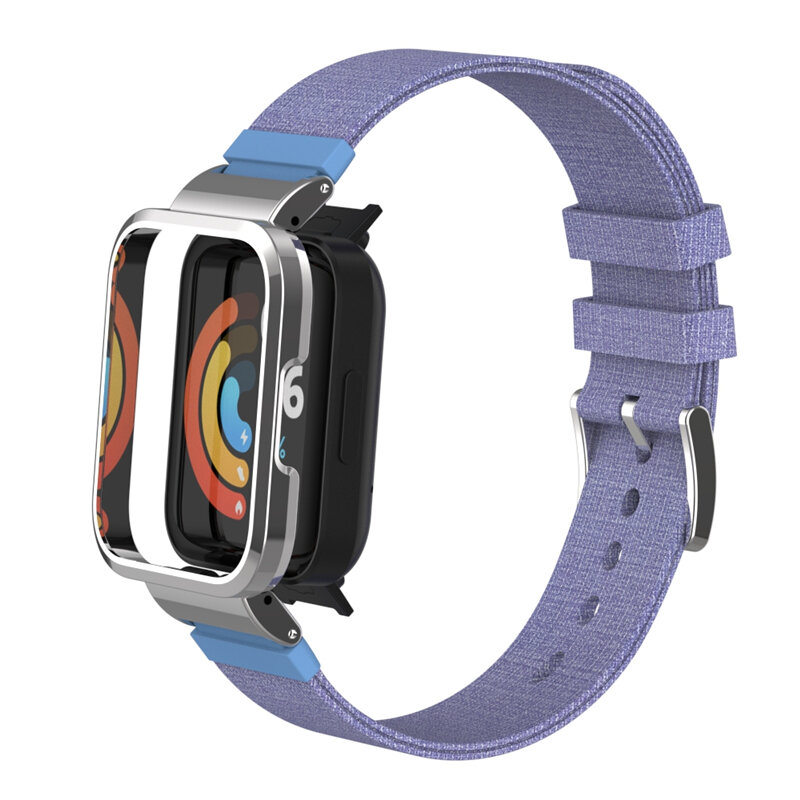Bracelet en Nylon pour montre connectée Xiaomi Redmi Watch 2, Bracelet de Sport en toile avec étui en métal, accessoire