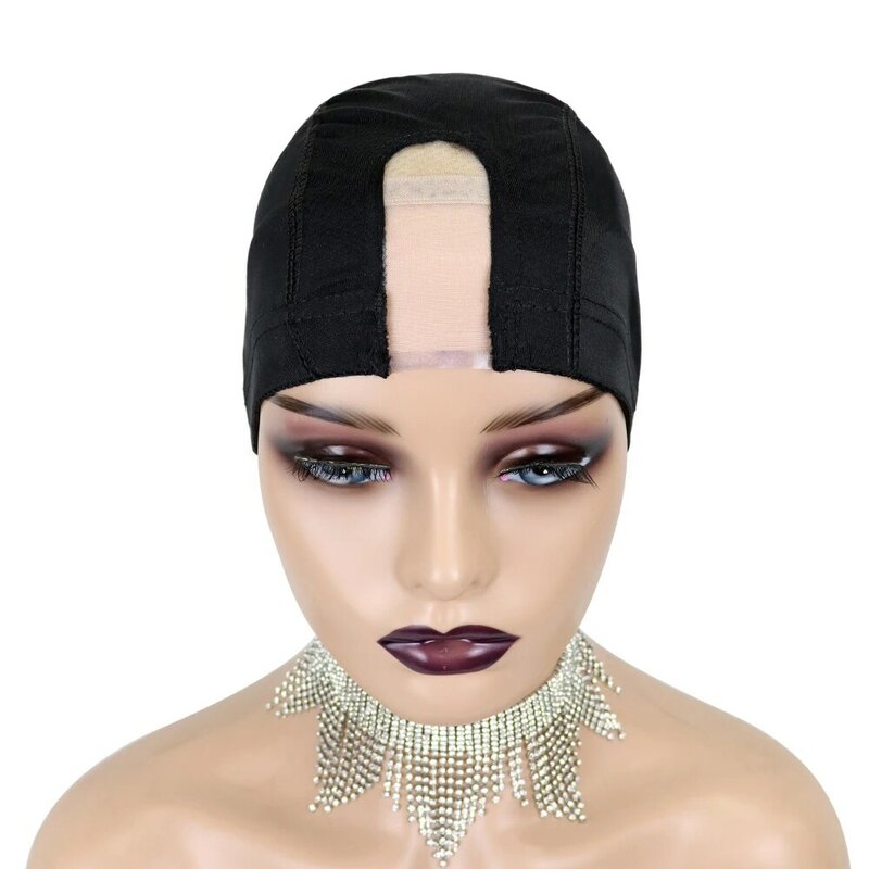 Peluca – bonnet de perruque en maille extensible, en Nylon élastique, respirant, facile à coudre, noir, 3 pièces