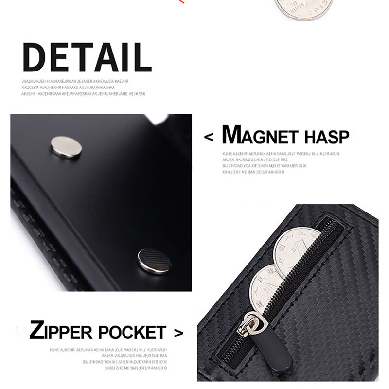 RFID Blocking  Leather Wallet  Men Slim Leather Wallet  Trifold Credit Card Holder with Magnet  & Coin Pocket