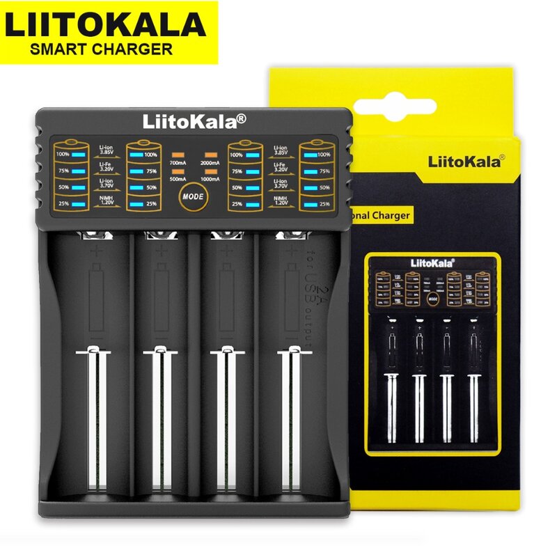 Liitokala Lii-500 Lii-402 Lii-202 Lii-100 Lii-400 Multifuncional 18650 26650 21700 17355 18350 14500 AA AAA Carregador de Bateria