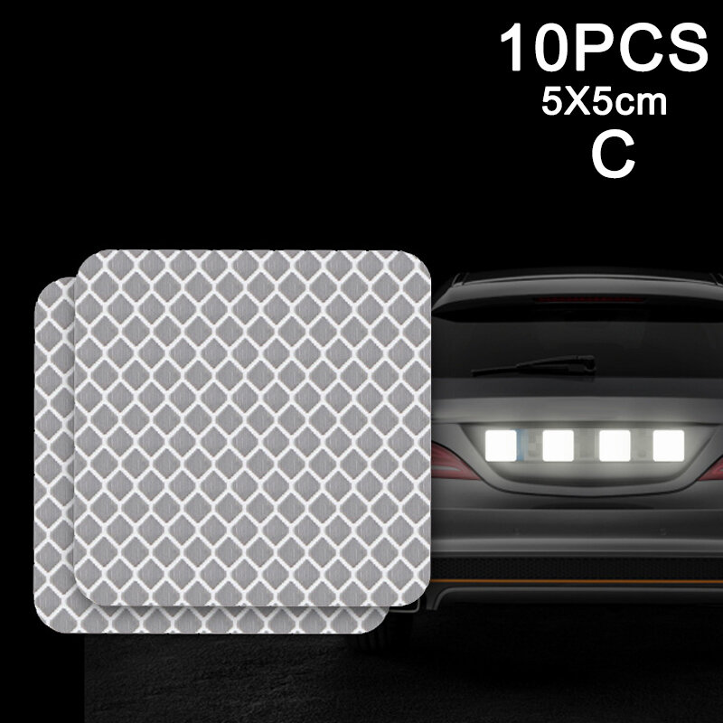 10 pces porta do carro adesivo decalque fita de advertência reflexivo adesivo faixa reflexiva md7