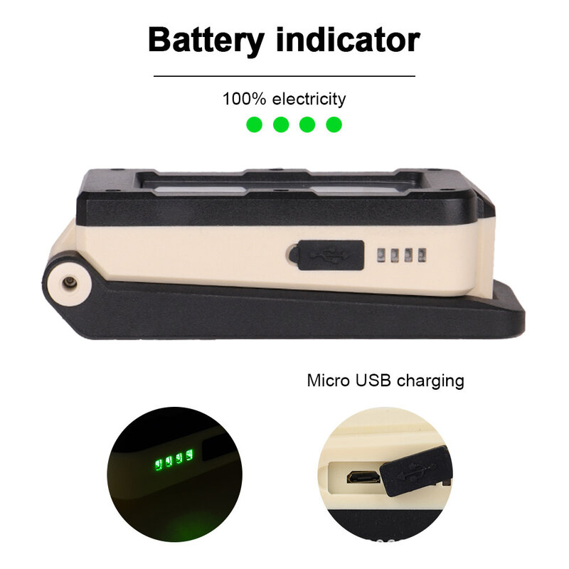 Многофункциональный регулируемый светодиодный светильник с зарядкой от USB, портативный складной магнитный светильник для кемпинга, 180