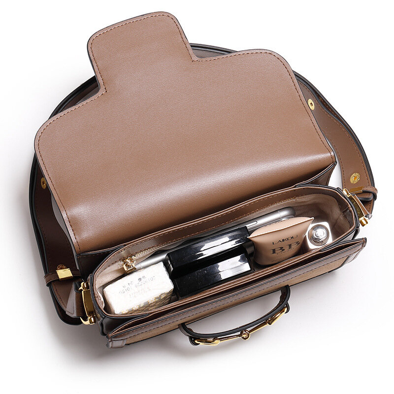 Женская сумка, кожаная модная сумка через плечо, маленькая квадратная сумка-седло в стиле ретро, популярная сумка-мессенджер