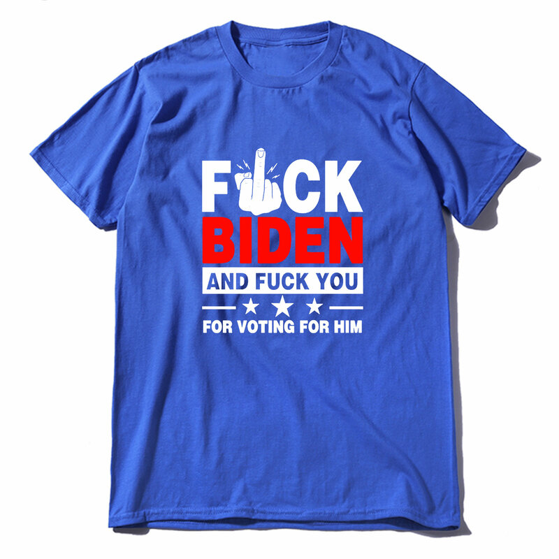 Jklpolq Heren Korte Mouw T-shirt Fuvk Biden En U Voor Stemmen Voor Hem Politieke Grappige Unisex T-shirt Gezellige Katoen top