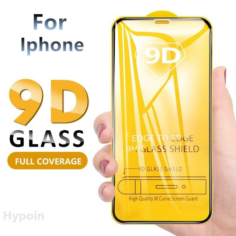 Protetor de tela de vidro temperado, 9d, 4 unidades, para iphone 12, 11 pro max, mini x, xr, xs, max, 6, 6s, 7, 8, plus cobertura