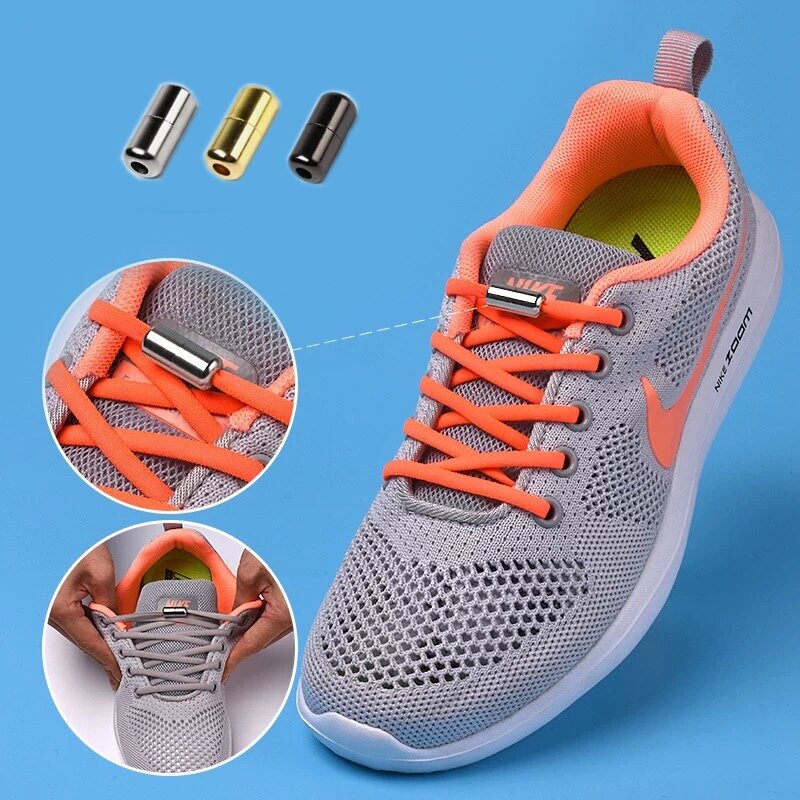 Cordones elásticos para zapatillas de niños y adultos, cintas semicirculares para zapatos, 1 par