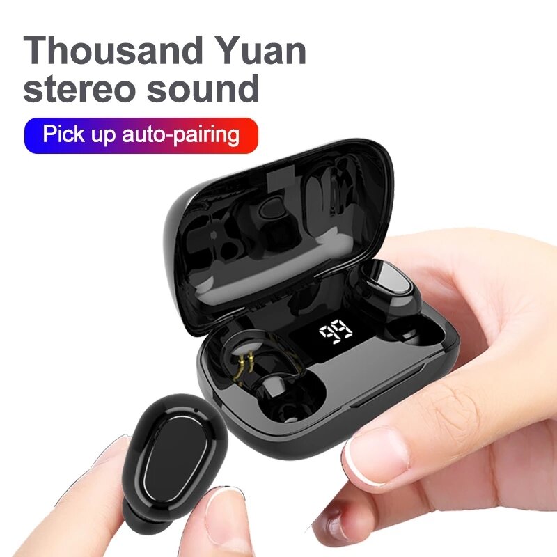 Écouteurs sans fil Bluetooth Hi-Fi, affichage Led, mille yuans, son stéréo, musique, oreillettes de sommeil confortables à porter, avec