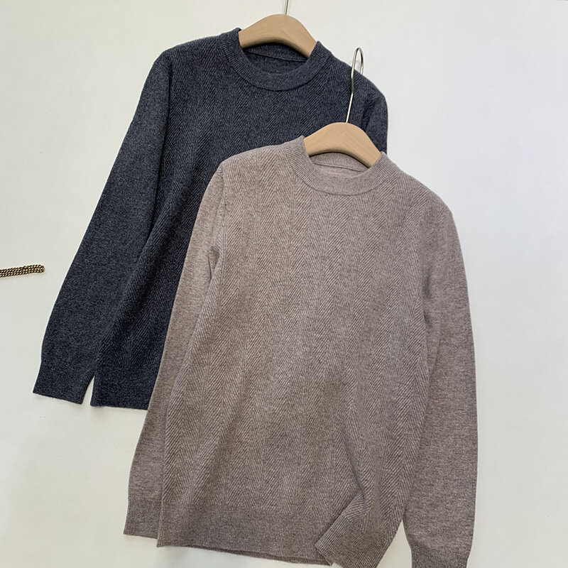 My2569-suéter de lana para hombre, jersey de cuello redondo, jacquard, versátil, de alta calidad, para invierno, 21