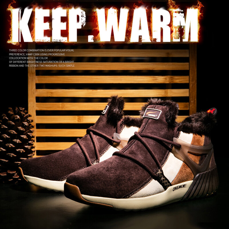 ONEMIX 2023 зимние ботинки для мужчин с теплым мехом водонепроницаемые высокие уличные прочные кроссовки мужские прогулочные треккинговые ботинки