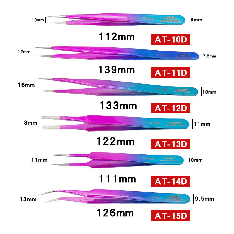 Kleurrijke Rvs Wimpers Pincet Voor Wimpers Extension Anti-Statische Hoge Precisie Dunne Tip Pincet Makeup Tools