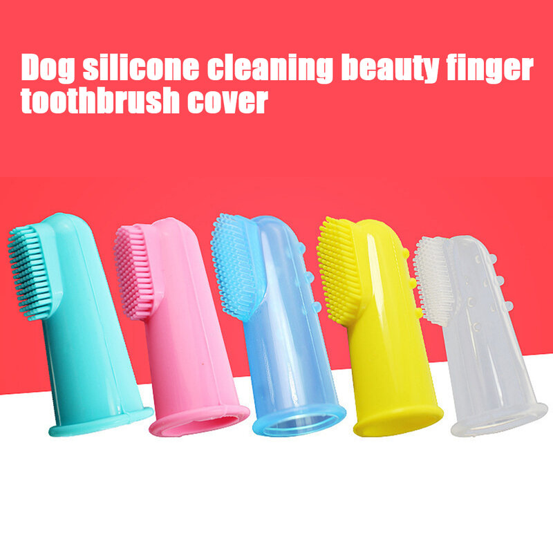 10PCS Super Soft Pet Finger Toothbrush Teddy Dog Brush Bad Breath Tartar Teeth Tool Dog Cleaning Supplies Prevent Mouth Disease