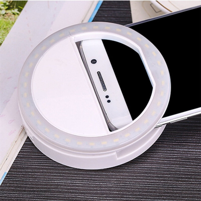 Clip de teléfono móvil Selfie LED Auto Flash para teléfono móvil Smartphone redondo portátil Selfie linterna Mini cámara linterna